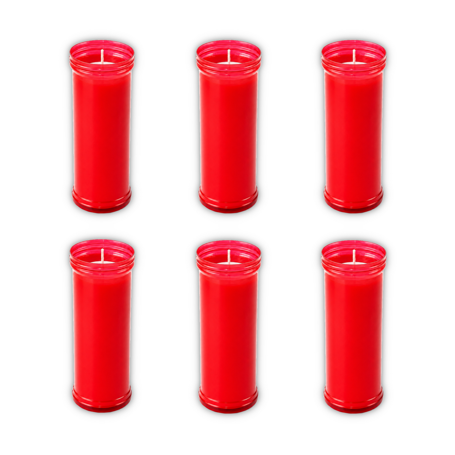 Home Universal® Velón Votivo para Iglesia y Altar, Rojo o Transparente, Varios Tamaños, Larga Duración, Ideal para Oración, Capillas, Iglesias y Velatorios (Velón Santísimo XL Rojo (6 Uds))