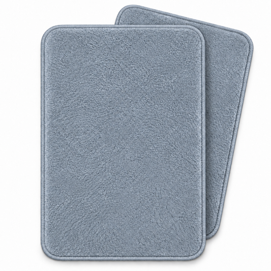 Home Universal® 2 Alfombras de Baño Absorbentes y Antideslizantes, Alfombrillas Suaves con Base de Goma, Lavables a Máquina, para Ducha, Bañera y Lavabo (Azul Claro, 40 x 60 cm (Rectangular))