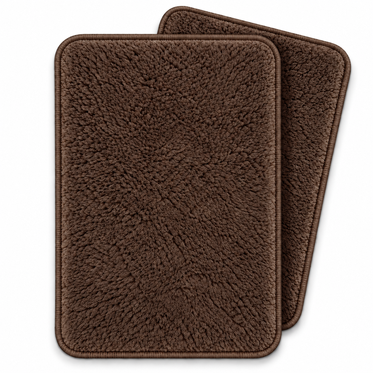 Home Universal® 2 Alfombras de Baño Absorbentes y Antideslizantes, Alfombrillas Suaves con Base de Goma, Lavables a Máquina, para Ducha, Bañera y Lavabo (Marrón Chocolate, 40 x 60 cm (Rectangular))