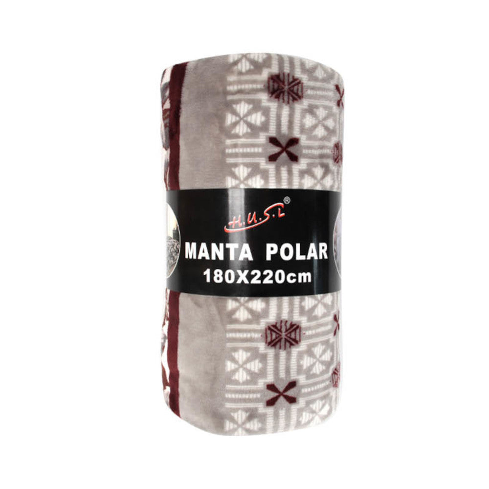 Home UNIVERSAL | Manta Terciopelo Extrasuave 180x220CM | 100% Poliéster (Marrón Flores)