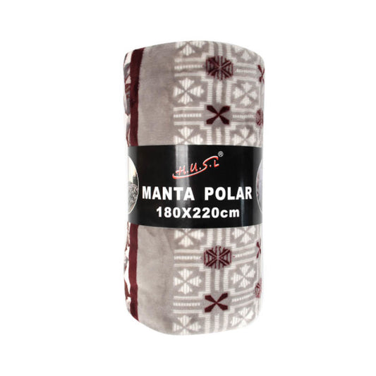Home UNIVERSAL | Manta Terciopelo Extrasuave 180x220CM | 100% Poliéster (Marrón Flores)