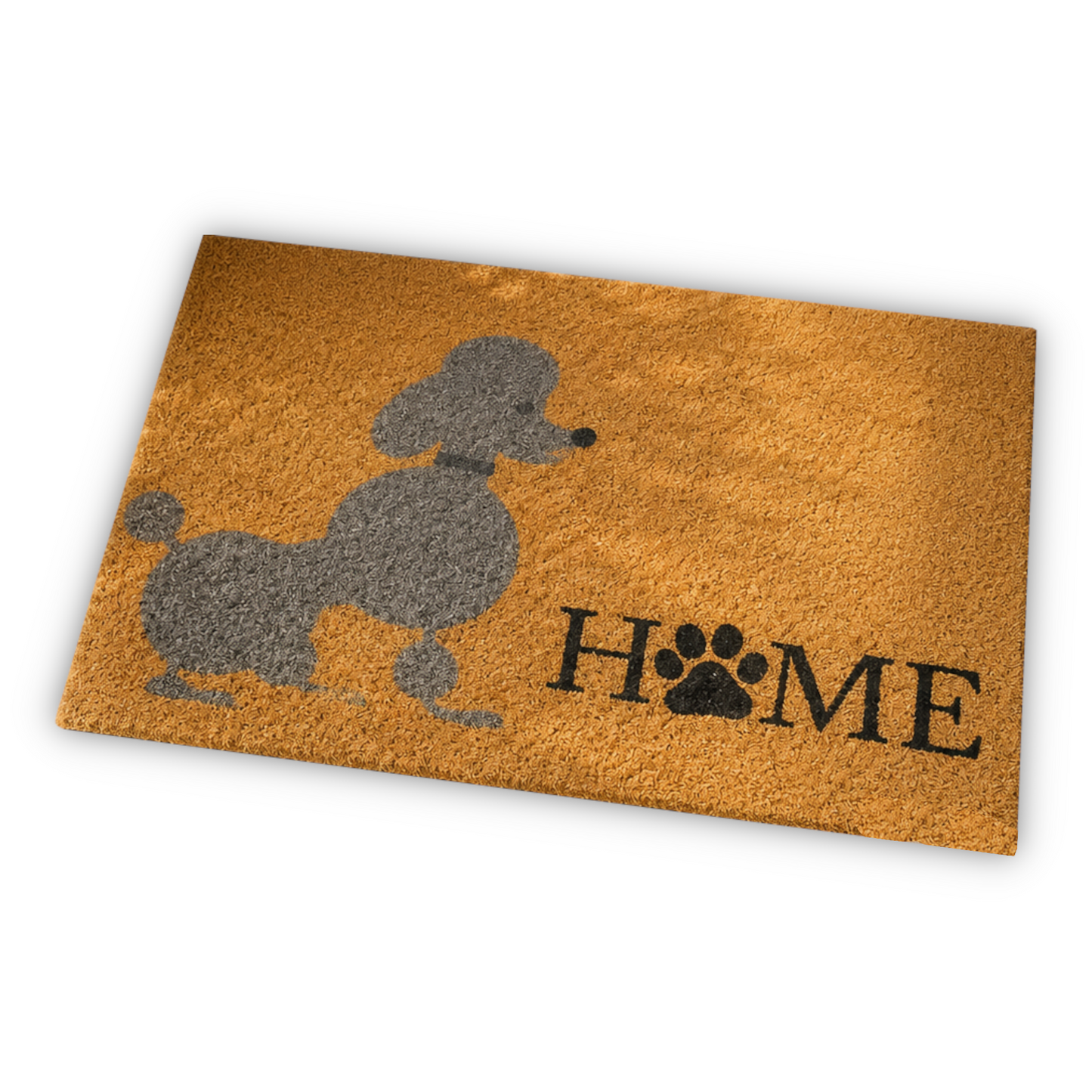 Home Universal ® Felpudos 60x40CM Fibra de Coco | Base Antideslizante de Caucho | Apto para el Exterior (Caniche Home )