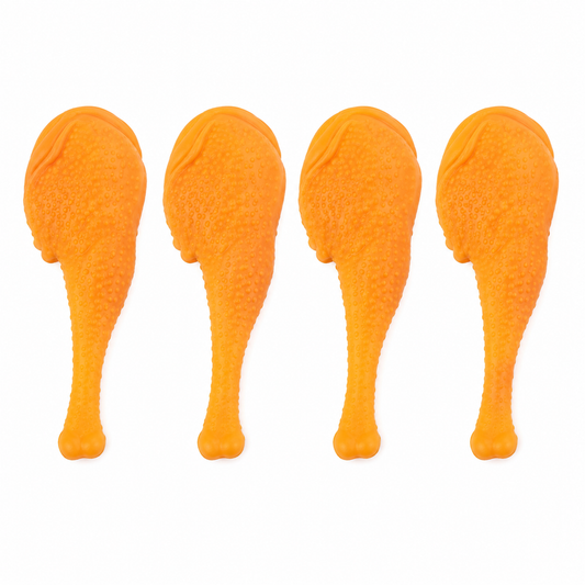 Home Universal® Juguetes para Perros de TPR, Juguetes Interactivos para Morder y Jugar, Diferentes Formas y Colores, Pelotas, Huesos y Figuras, Varios Modelos (Muslo de Pollo (4 Unidades))