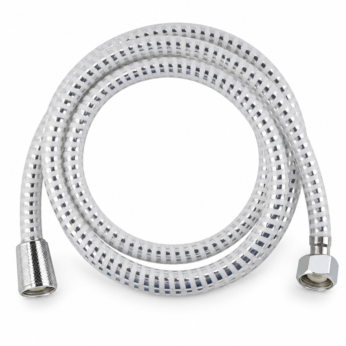 Home Universal® Manguera de Ducha Universal G1/2 – Flexible, Antienredos y Fácil de Instalar, Compatible con la Mayoría de Duchas (Blanco Plata (2.0m))