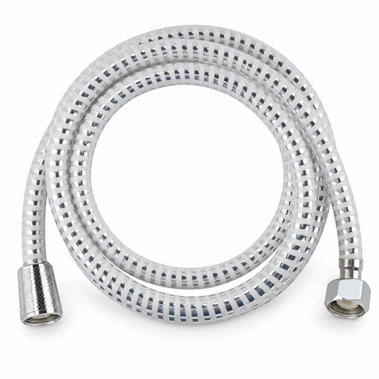 Home Universal® Manguera de Ducha Universal G1/2 – Flexible, Antienredos y Fácil de Instalar, Compatible con la Mayoría de Duchas (Blanco Plata (2.0m))