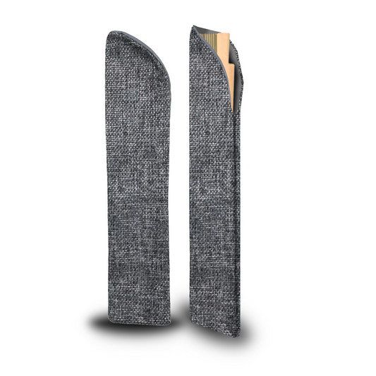 Home Universal ® 12 Piezas Funda De Abanicos, Bolsa De Abanicos, Bolsa De Regalo, Detalles Para Invitados, Regalos De Boda, Fiestas, Comunión o Bautizo (Tela Yute Gris, 5.5 x 25)