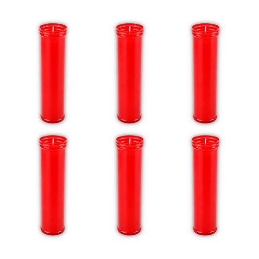Home Universal® Velón Votivo para Iglesia y Altar, Rojo o Transparente, Varios Tamaños, Larga Duración, Ideal para Oración, Capillas, Iglesias y Velatorios (Velón Extra Rojo (6 Uds))