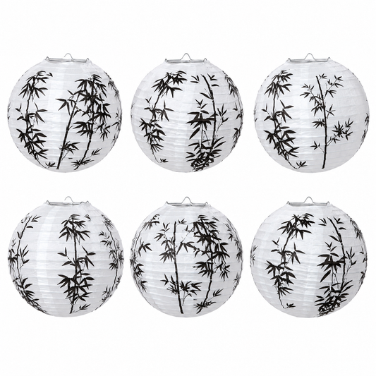 Home Universal® 6 Farolillos Japoneses de Papel, Decoración Colgante Multicolor para Cumpleaños, Bodas, Jardín y Celebraciones (Farol Bambú) (Copia)