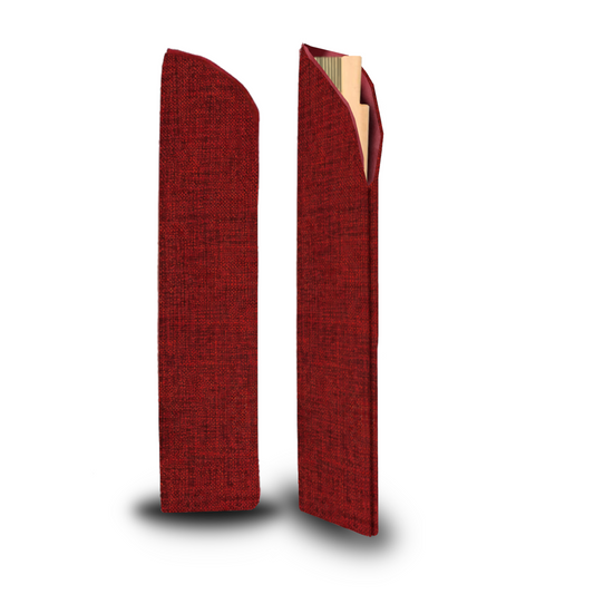 Home Universal ® 12 Piezas Funda De Abanicos, Bolsa De Abanicos, Bolsa De Regalo, Detalles Para Invitados, Regalos De Boda, Fiestas, Comunión o Bautizo (Tela Yute Rojo, 5.5 x 25)