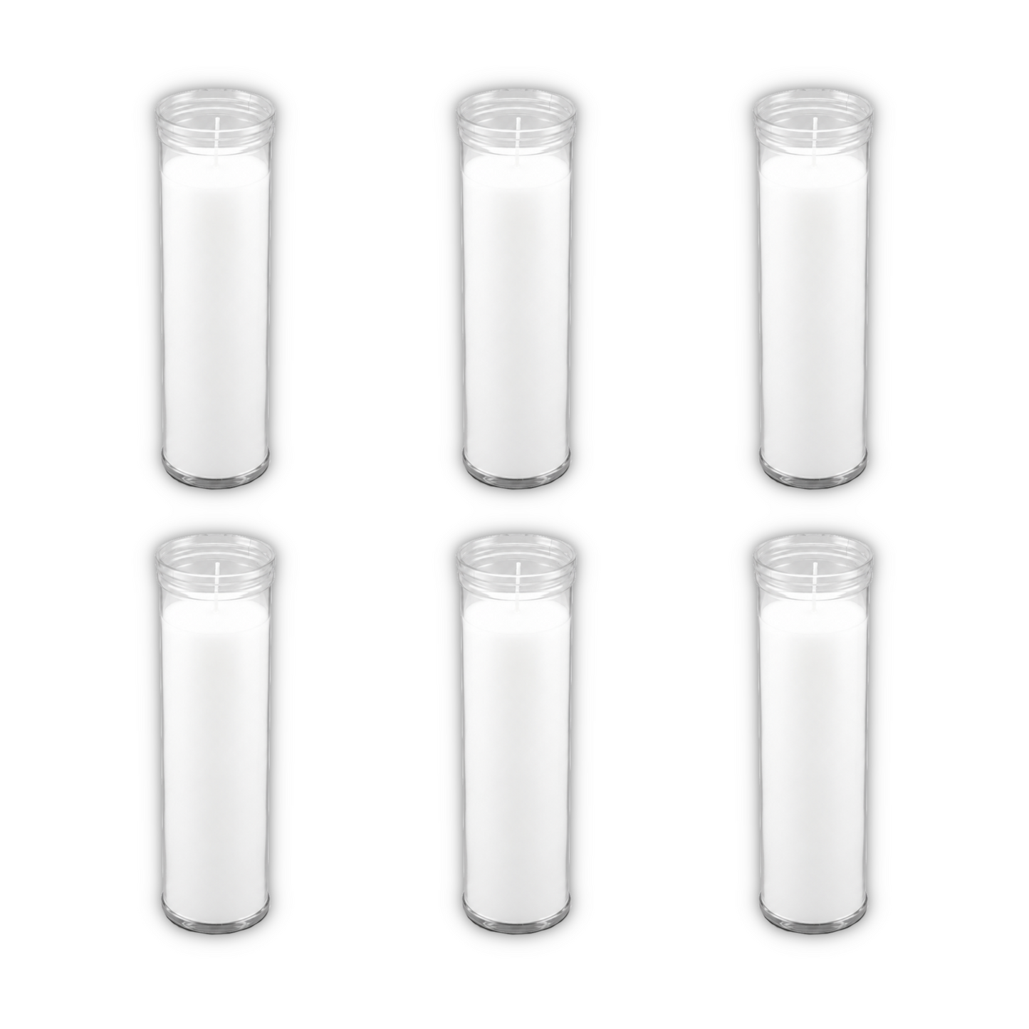 Home Universal® Velón Votivo para Iglesia y Altar, Rojo o Transparente, Varios Tamaños, Larga Duración, Ideal para Oración, Capillas, Iglesias y Velatorios (Velón Extra Transparente (6 Uds))