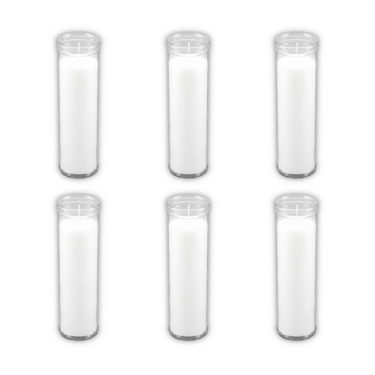 Home Universal® Velón Votivo para Iglesia y Altar, Rojo o Transparente, Varios Tamaños, Larga Duración, Ideal para Oración, Capillas, Iglesias y Velatorios (Velón Extra Transparente (6 Uds))