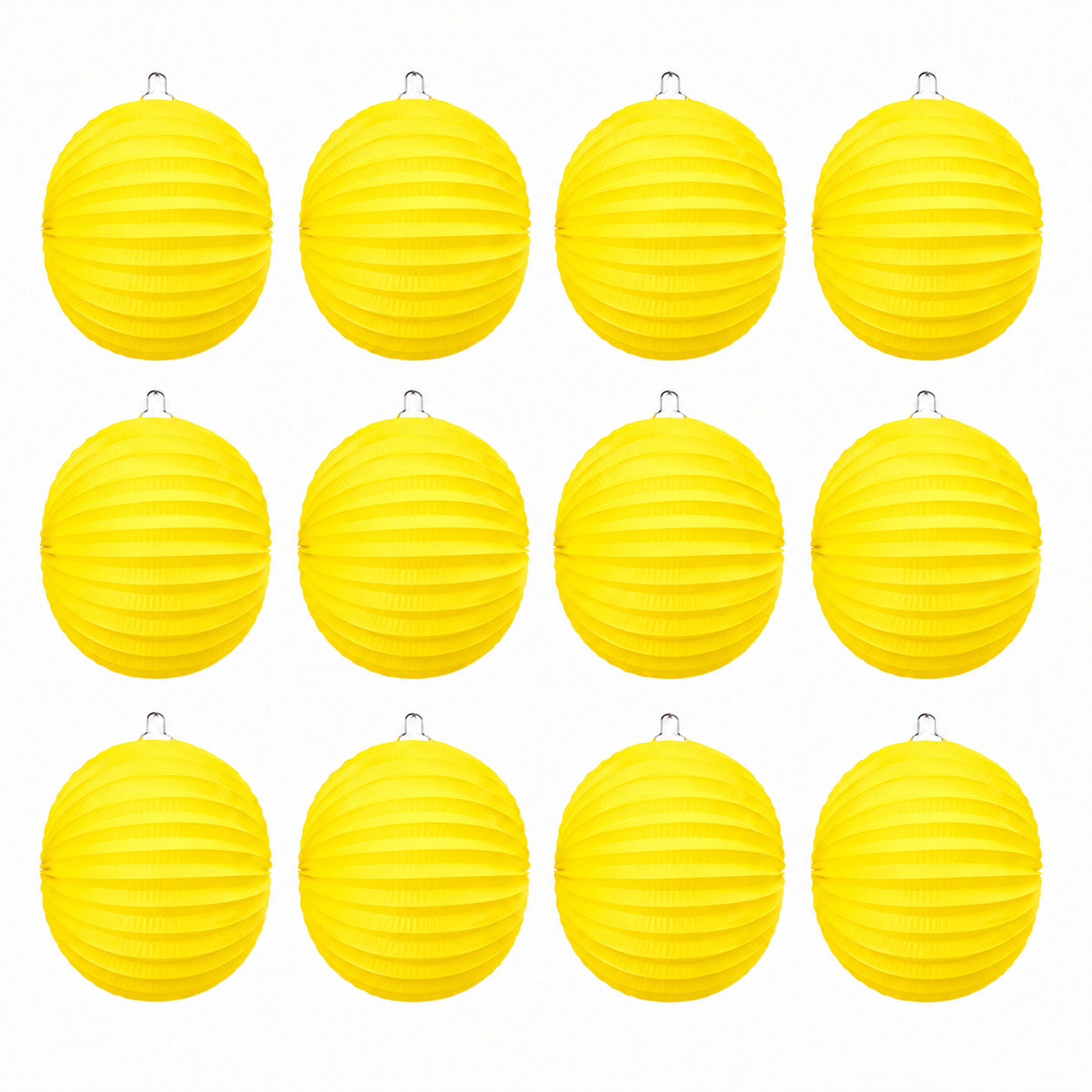 Home Universal® 12 Farolillos Japoneses de Papel, Decoración Colgante Multicolor para Cumpleaños, Bodas, Jardín y Celebraciones (Farolillo Redondo Amarillo)
