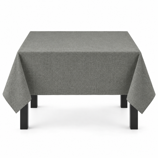 Home Universal® Mantel de Mesa Impermeable y Antimanchas, Tejido de Loneta con Efecto Lino , Liso o Estampado, para Cocina y Comedor (Gris Liso)