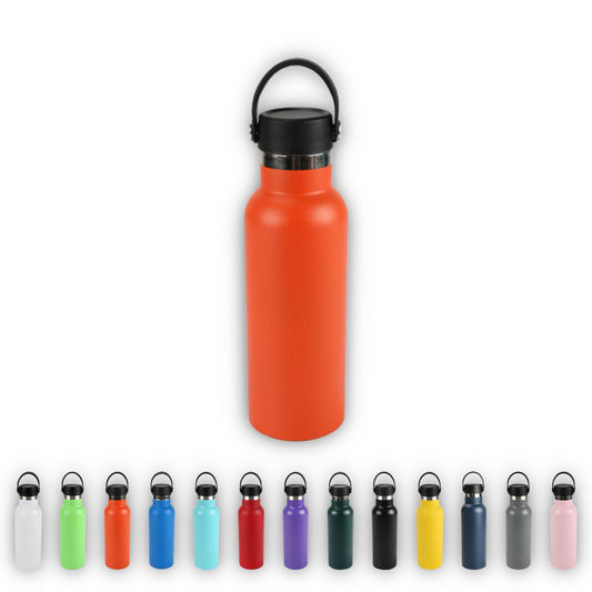 Home Universal® Botella Térmica 500ml de Acero Inoxidable | 12h y Frías 24h | Doble Pared | Mantiene Frío y Caliente por Horas | Antiderrames, Ligera e Ideal para Deporte, Oficina y Viajes - (Naranja)