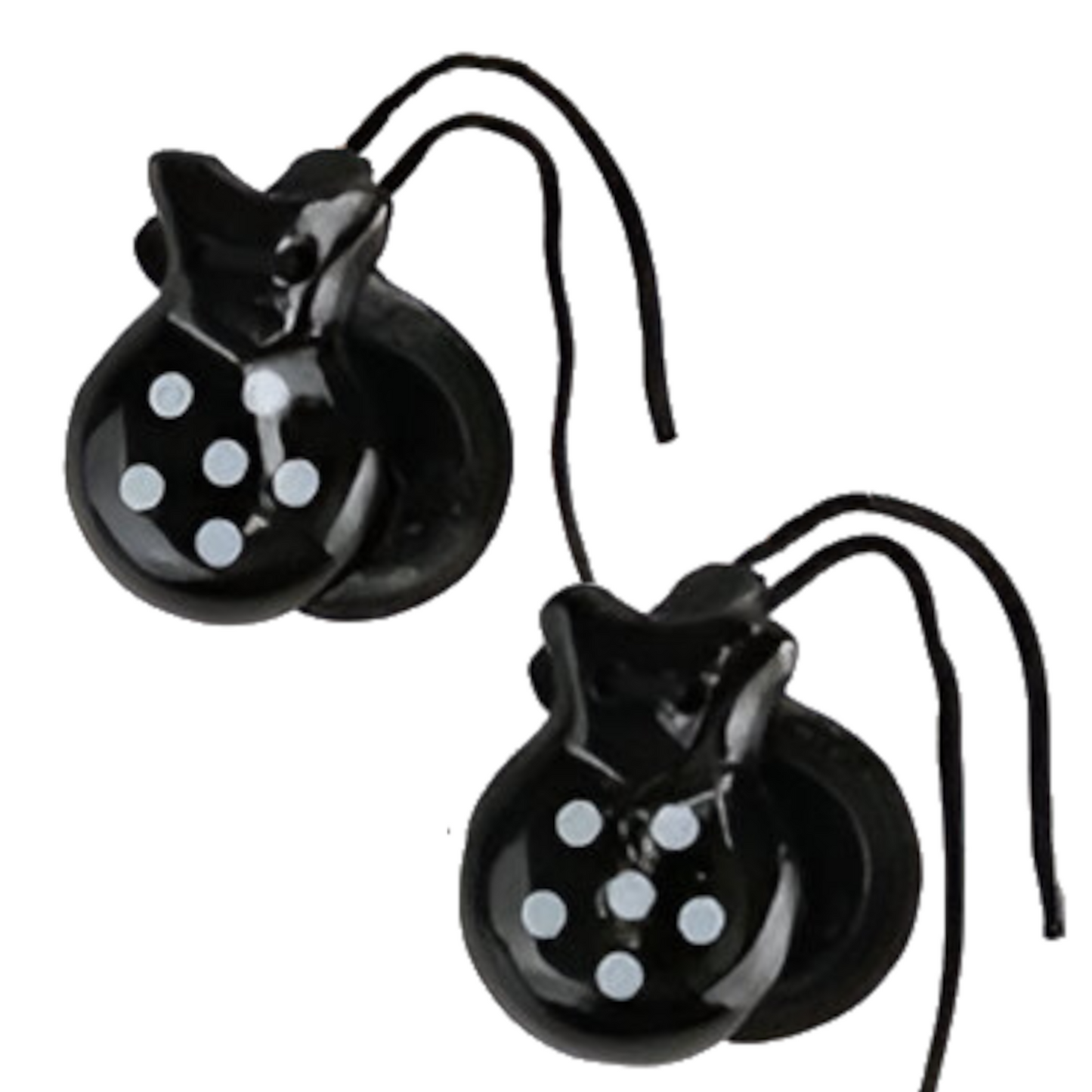 Home Universal® Castañuelas Flamencas Rojas con Lunares, Castañuelas Españolas para Baile de Flamenco,Sonido Tradicional,Ideales para Fiestas de Sevilla, Ferias, Disfraces y Eventos Españoles,2 Piezas (Lunar · Negro con Punto Blanco)