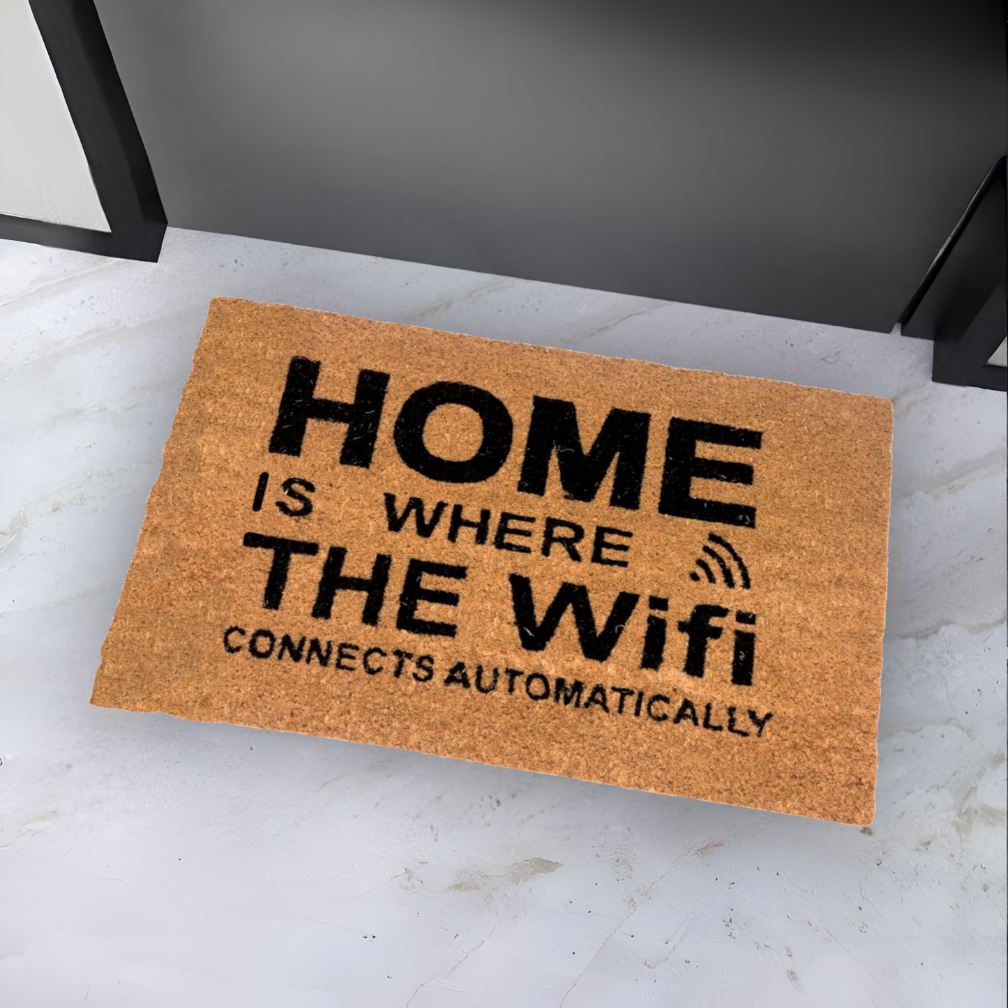 HOME UNIVERSAL | Felpudos de Fibra de Coco con Base Antideslizante 60x40x1.5CM (WI-FI)