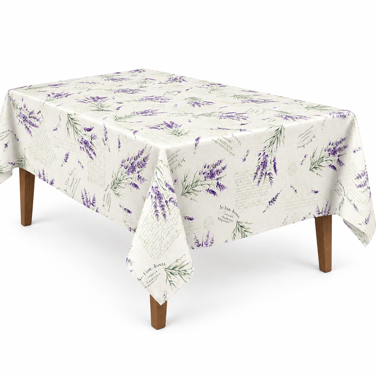Home Universal® Mantel de Mesa Impermeable y Antimanchas, Tejido de Loneta con Efecto Lino , Liso o Estampado, para Cocina y Comedor (Lavanda)