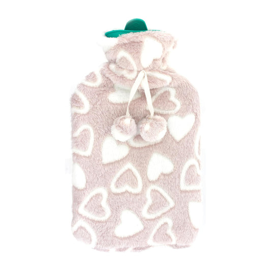 Home Universal | Bolsa de Agua Caliente (Gris Claro Corazones)