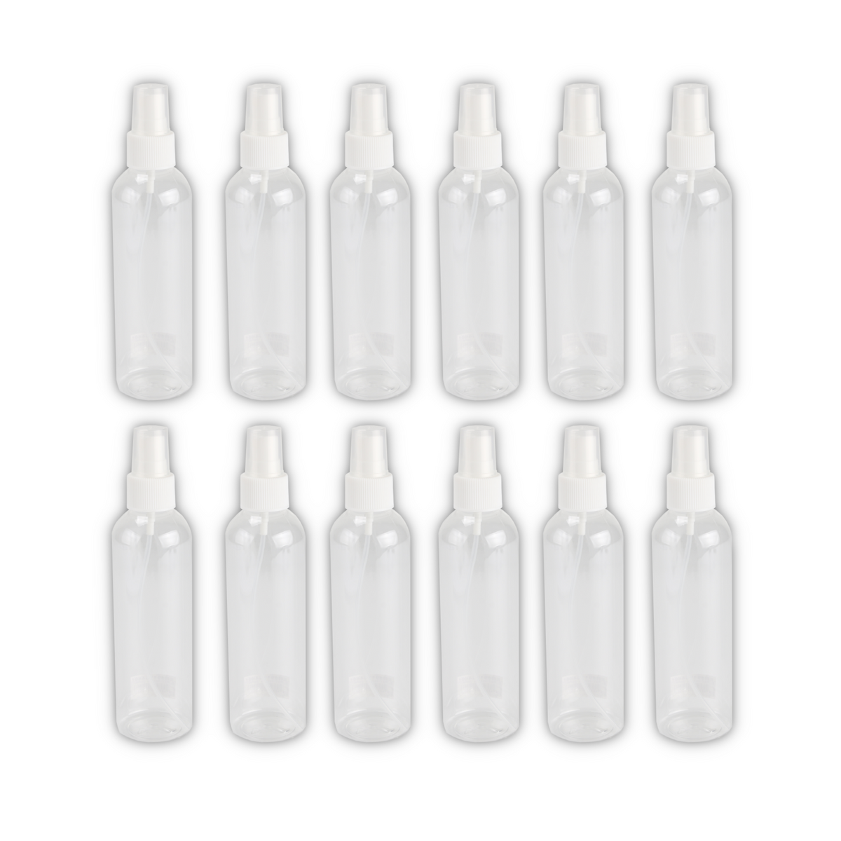 Home Universal® Botellas Vacías de Plástico con Pulverizador y Tapa Flip-Top, Reutilizables para Viaje, Cosméticos, Champú, Gel, Loción y Líquidos (200ml, Botella Pulverizadora (12 Uds))