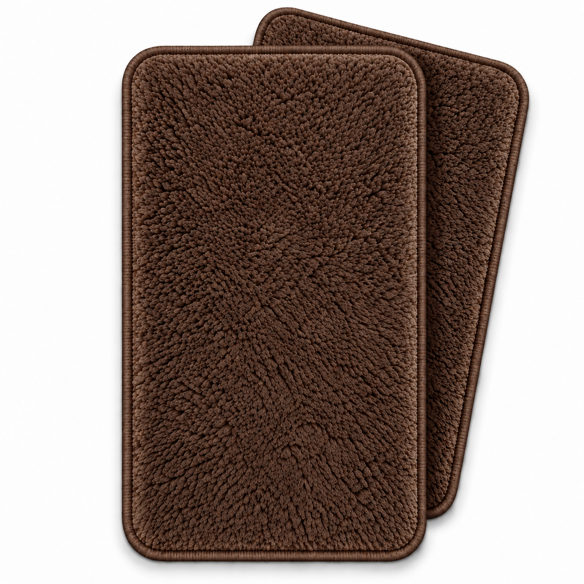 Home Universal® 2 Alfombras de Baño Absorbentes y Antideslizantes, Alfombrillas Suaves con Base de Goma, Lavables a Máquina, para Ducha, Bañera y Lavabo (Marrón Chocolate, 45 x 75 cm (Rectangular))