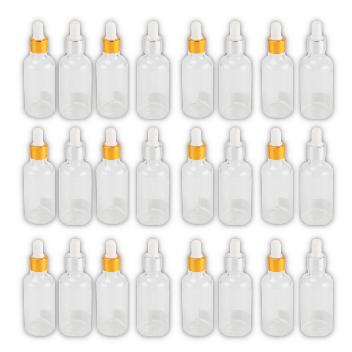 Home Universal® Frascos de Vidrio con Cuentagotas, Pipeta Redonda y Pipeta Larga, Botellas Vacías para Aceites Esenciales, Sérum, Cosmética, Perfumería, DIY (Pipeta Larga, 50ml, 24 Unidades)