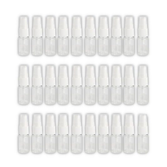 Home Universal® Botellas Vacías de Plástico con Pulverizador y Tapa Flip-Top, Reutilizables para Viaje, Cosméticos, Champú, Gel, Loción y Líquidos (30ml, Botella Pulverizadora (30 Uds))