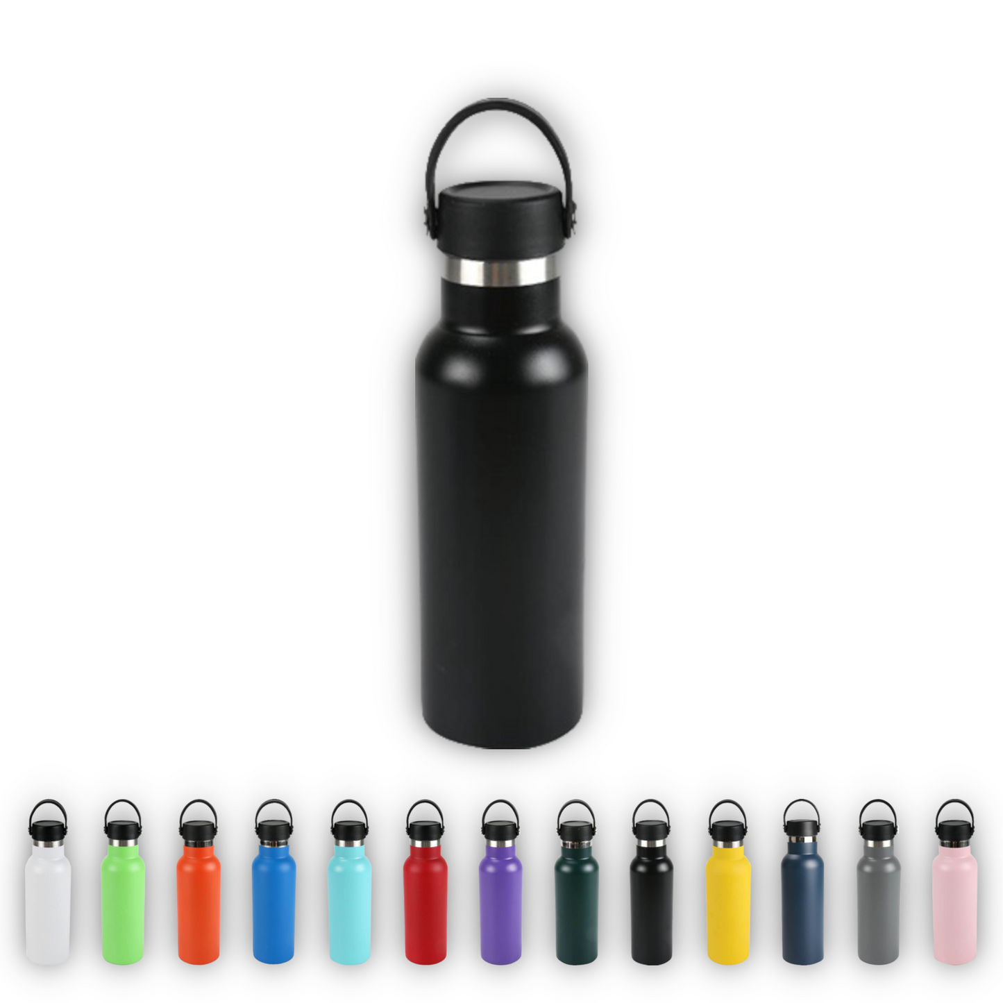 Home Universal® Botella Térmica 500ml de Acero Inoxidable | 12h y Frías 24h | Doble Pared | Mantiene Frío y Caliente por Horas | Antiderrames, Ligera e Ideal para Deporte, Oficina y Viajes - (Negro)