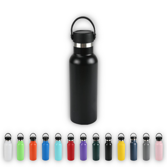 Home Universal® Botella Térmica 500ml de Acero Inoxidable | 12h y Frías 24h | Doble Pared | Mantiene Frío y Caliente por Horas | Antiderrames, Ligera e Ideal para Deporte, Oficina y Viajes - (Negro)