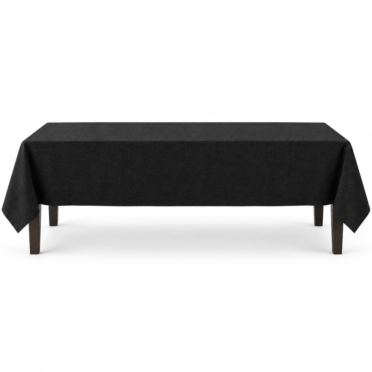 Home Universal® Mantel de Mesa Impermeable y Antimanchas, Tejido de Loneta con Efecto Lino , Liso o Estampado, para Cocina y Comedor (Negro Liso)