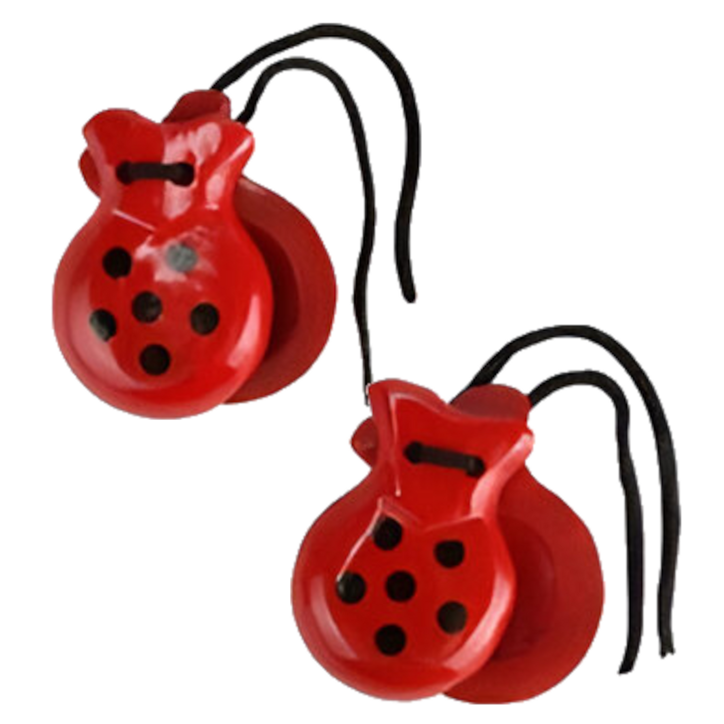 Home Universal® Castañuelas Flamencas Rojas con Lunares, Castañuelas Españolas para Baile de Flamenco,Sonido Tradicional,Ideales para Fiestas de Sevilla, Ferias, Disfraces y Eventos Españoles,2 Piezas (Lunar · Rojo con Punto Negro)