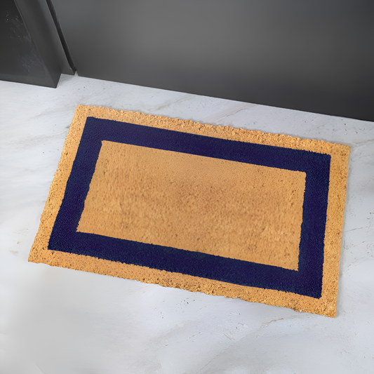 Home Universal ® Felpudos Fibra de Coco | Base Antideslizante de Caucho | Apto para el Exterior (Rectangular) Azul