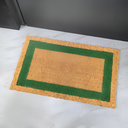 Home Universal ® Felpudos Fibra de Coco | Base Antideslizante de Caucho | Apto para el Exterior (Rectangular) Verde
