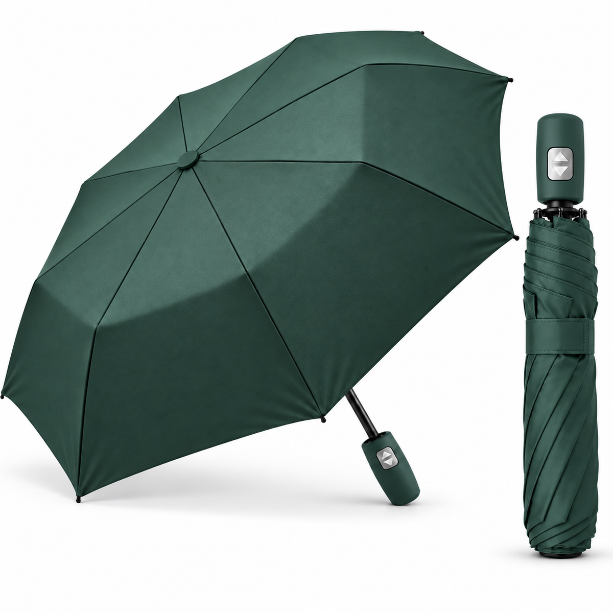 Home Universal® Paraguas Automático Plegable Grande, Compacto y Resistente, para Lluvia y Sol (Automático Apertura y Cierre (Verde))