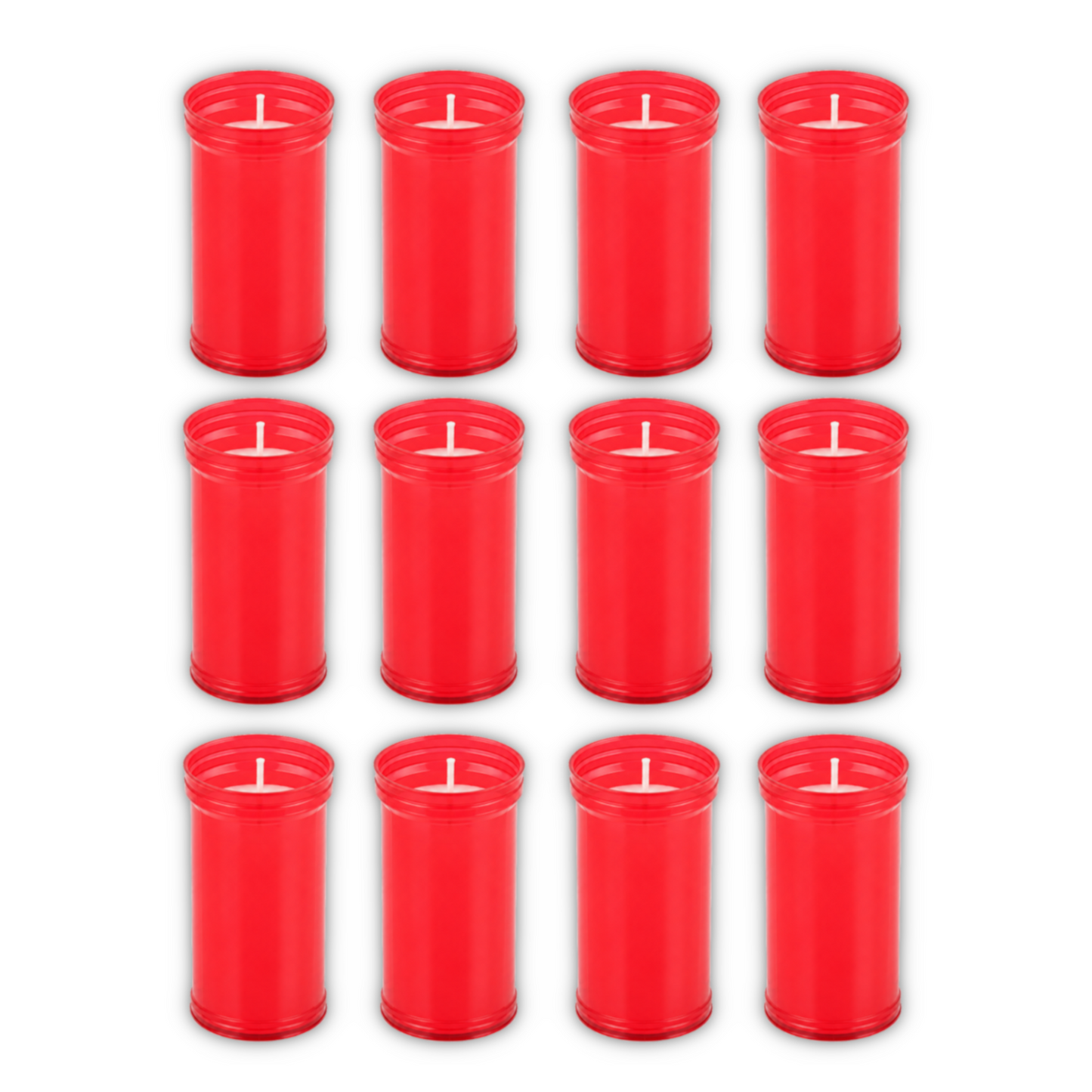 Home Universal® Velón Votivo para Iglesia y Altar, Rojo o Transparente, Varios Tamaños, Larga Duración, Ideal para Oración, Capillas, Iglesias y Velatorios (Velón Mediano Rojo (12 Uds))