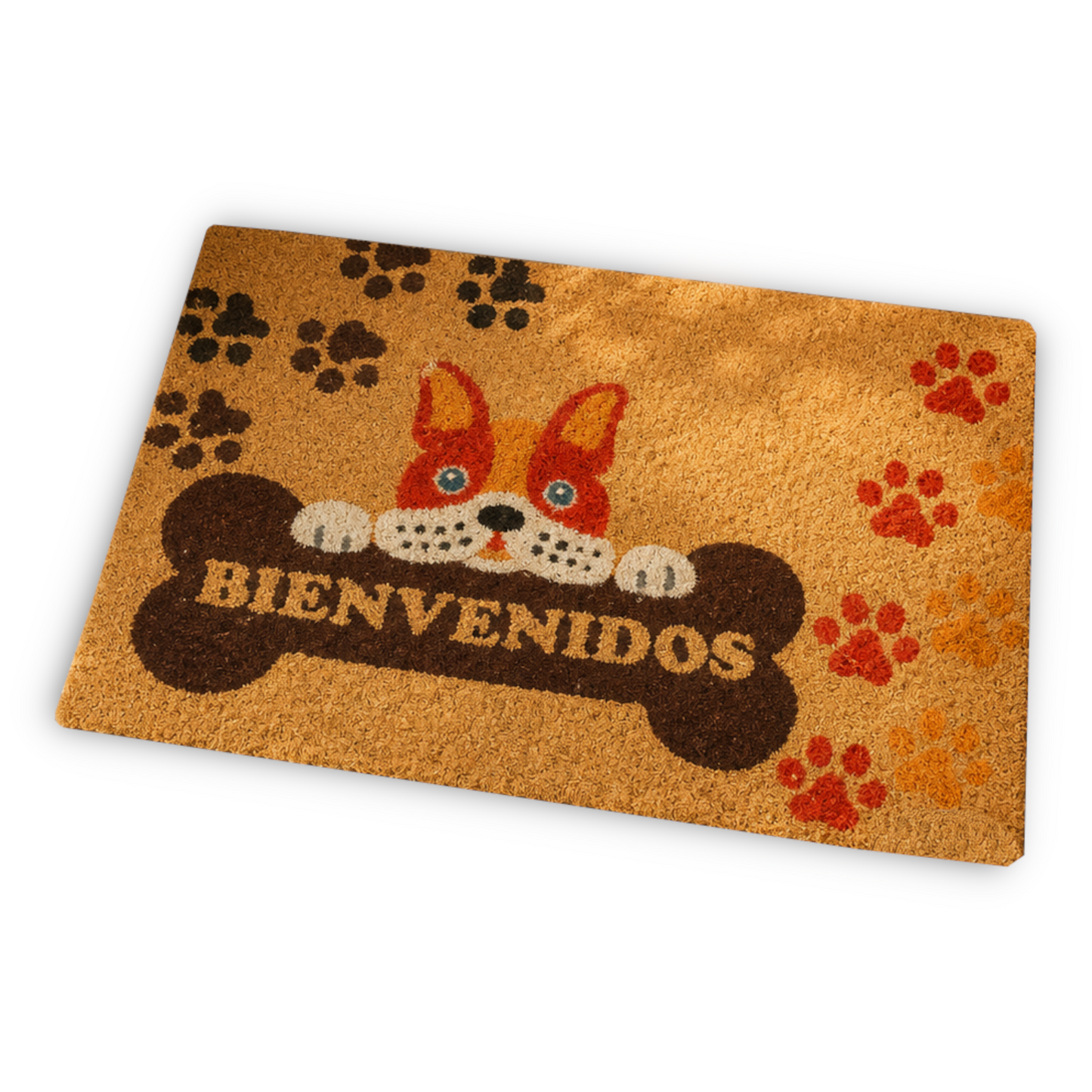 Home Universal ® Felpudos 60x40CM Fibra de Coco | Base Antideslizante de Caucho | Apto para el Exterior (Bulldog Bienvenidos)