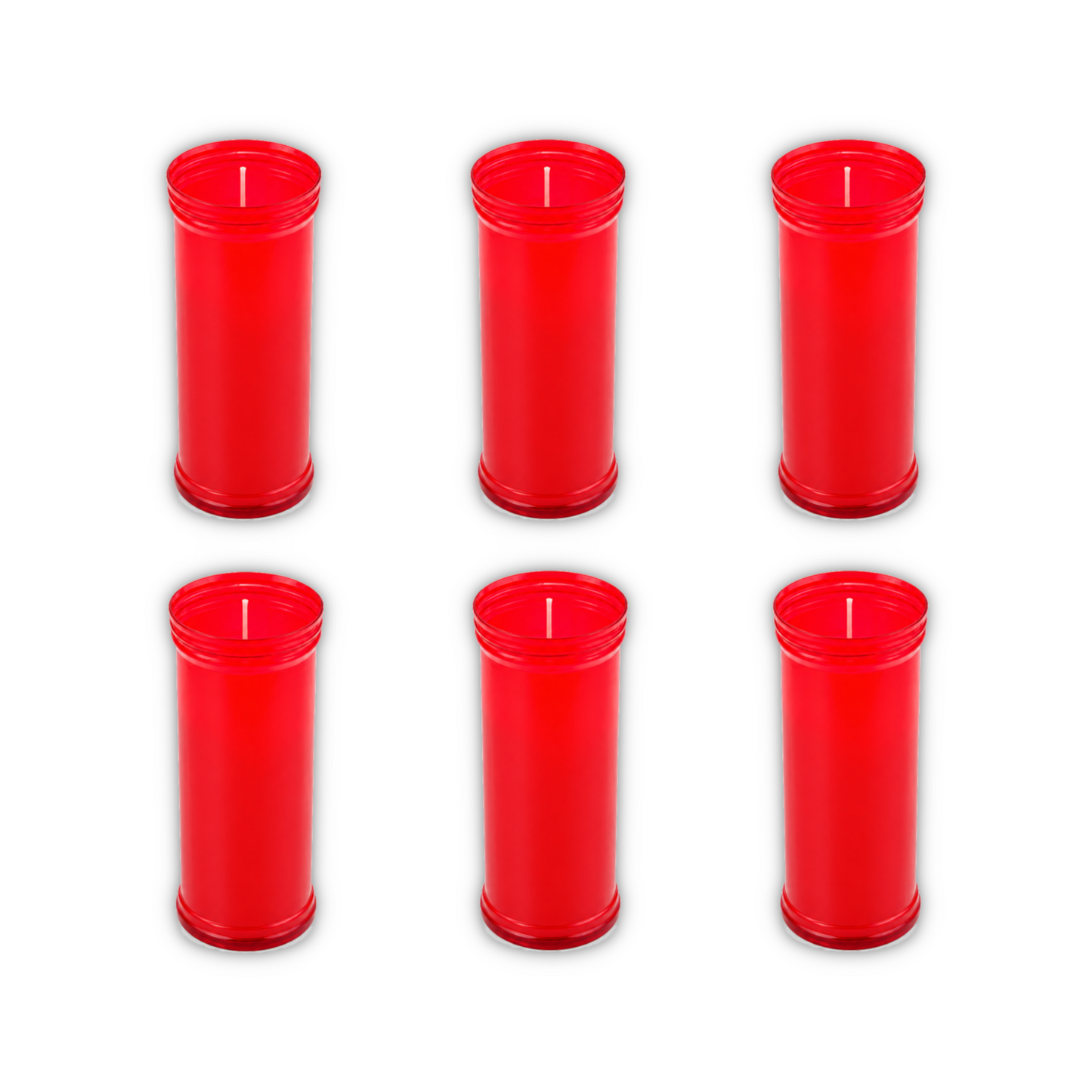 Home Universal® Velón Votivo para Iglesia y Altar, Rojo o Transparente, Varios Tamaños, Larga Duración, Ideal para Oración, Capillas, Iglesias y Velatorios (Velón Santísimo Rojo (6 Uds))