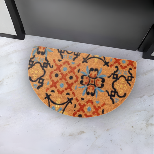 Home Universal ® Felpudos 60x40CM Fibra de Coco | Base Antideslizante de Caucho | Apto para el Exterior (Relieve · Medio Círculo)