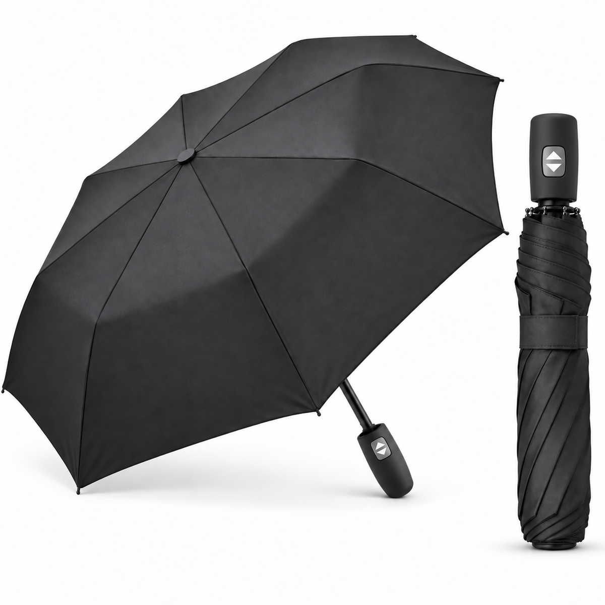 Home Universal® Paraguas Automático Plegable Grande, Compacto y Resistente, para Lluvia y Sol (Automático Apertura y Cierre (Negro))