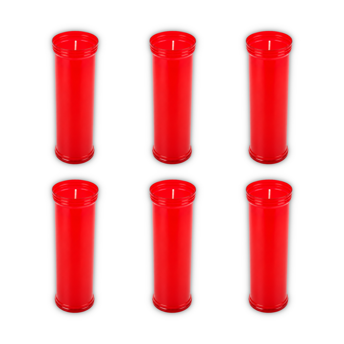 Home Universal® Velón Votivo para Iglesia y Altar, Rojo o Transparente, Varios Tamaños, Larga Duración, Ideal para Oración, Capillas, Iglesias y Velatorios (Velón Iluminación Rojo (6 Uds))