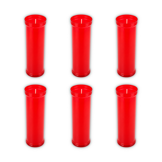 Home Universal® Velón Votivo para Iglesia y Altar, Rojo o Transparente, Varios Tamaños, Larga Duración, Ideal para Oración, Capillas, Iglesias y Velatorios (Velón Iluminación Rojo (6 Uds))