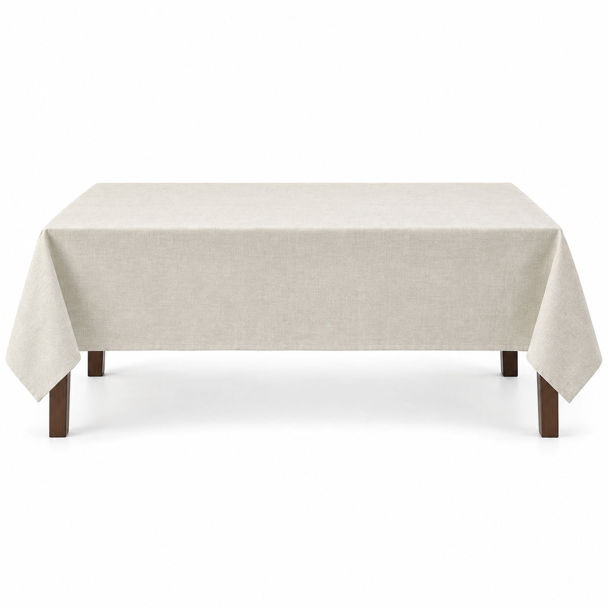Home Universal® Mantel de Mesa Impermeable y Antimanchas, Tejido de Loneta con Efecto Lino , Liso o Estampado, para Cocina y Comedor (Blanco Liso)