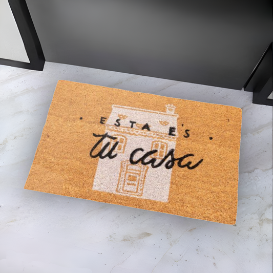 Home Universal ® Felpudos 60x40CM Fibra de Coco | Base Antideslizante de Caucho | Apto para el Exterior (Esta es · Tu casa)