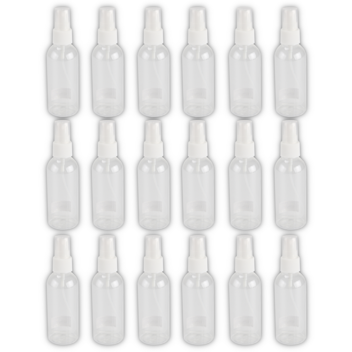 Home Universal® Botellas Vacías de Plástico con Pulverizador y Tapa Flip-Top, Reutilizables para Viaje, Cosméticos, Champú, Gel, Loción y Líquidos (75ml, Botella Pulverizadora (18 Uds))