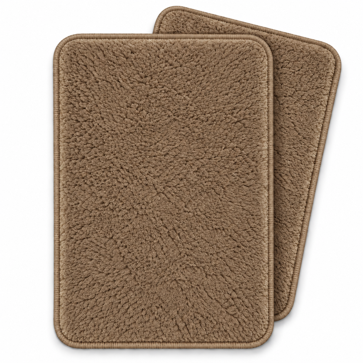 Home Universal® 2 Alfombras de Baño Absorbentes y Antideslizantes, Alfombrillas Suaves con Base de Goma, Lavables a Máquina, para Ducha, Bañera y Lavabo (Taupe, 40 x 60 cm (Rectangular))