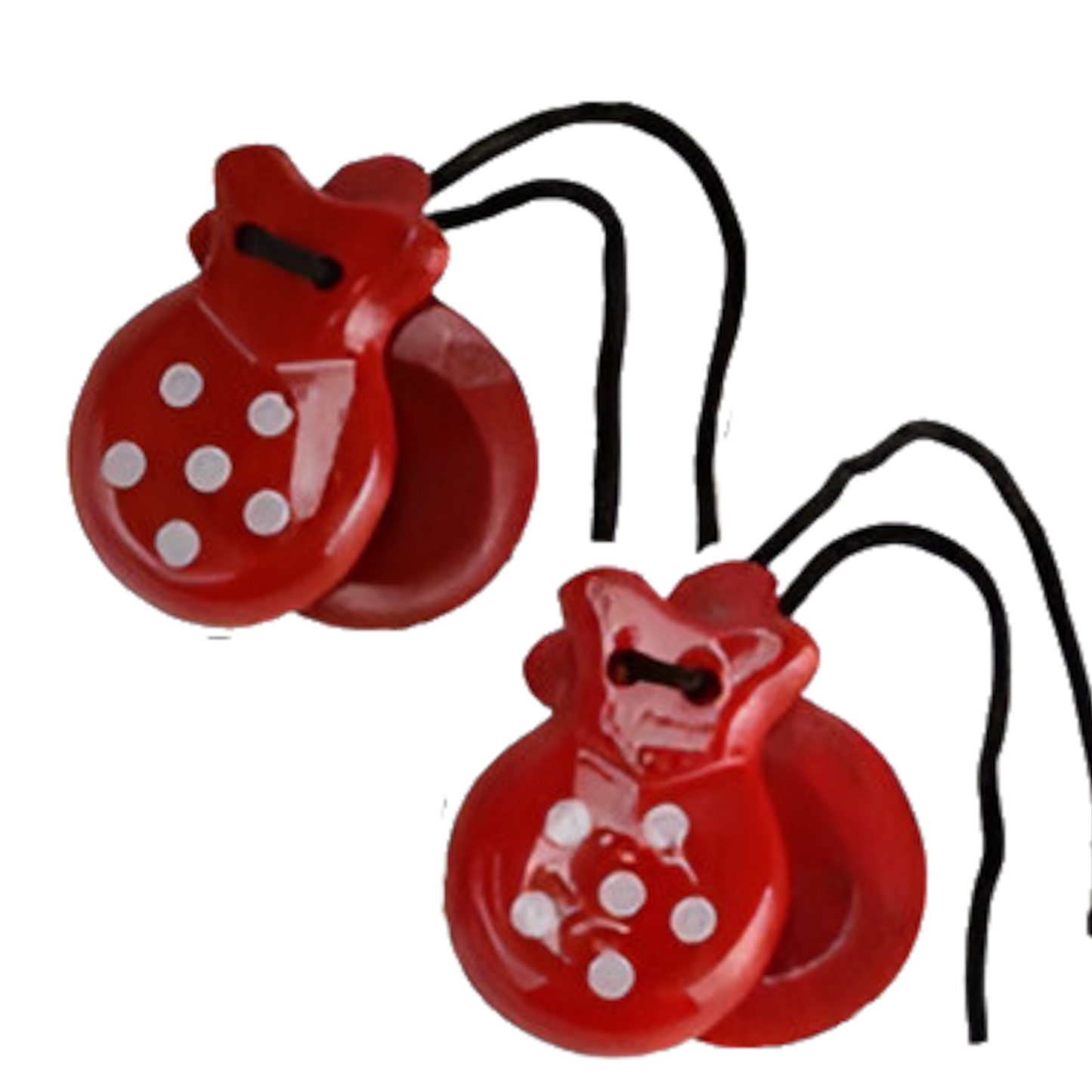 Home Universal® Castañuelas Flamencas Rojas con Lunares, Castañuelas Españolas para Baile de Flamenco,Sonido Tradicional,Ideales para Fiestas de Sevilla, Ferias, Disfraces y Eventos Españoles,2 Piezas (Lunar · Rojo con Punto Blanco)
