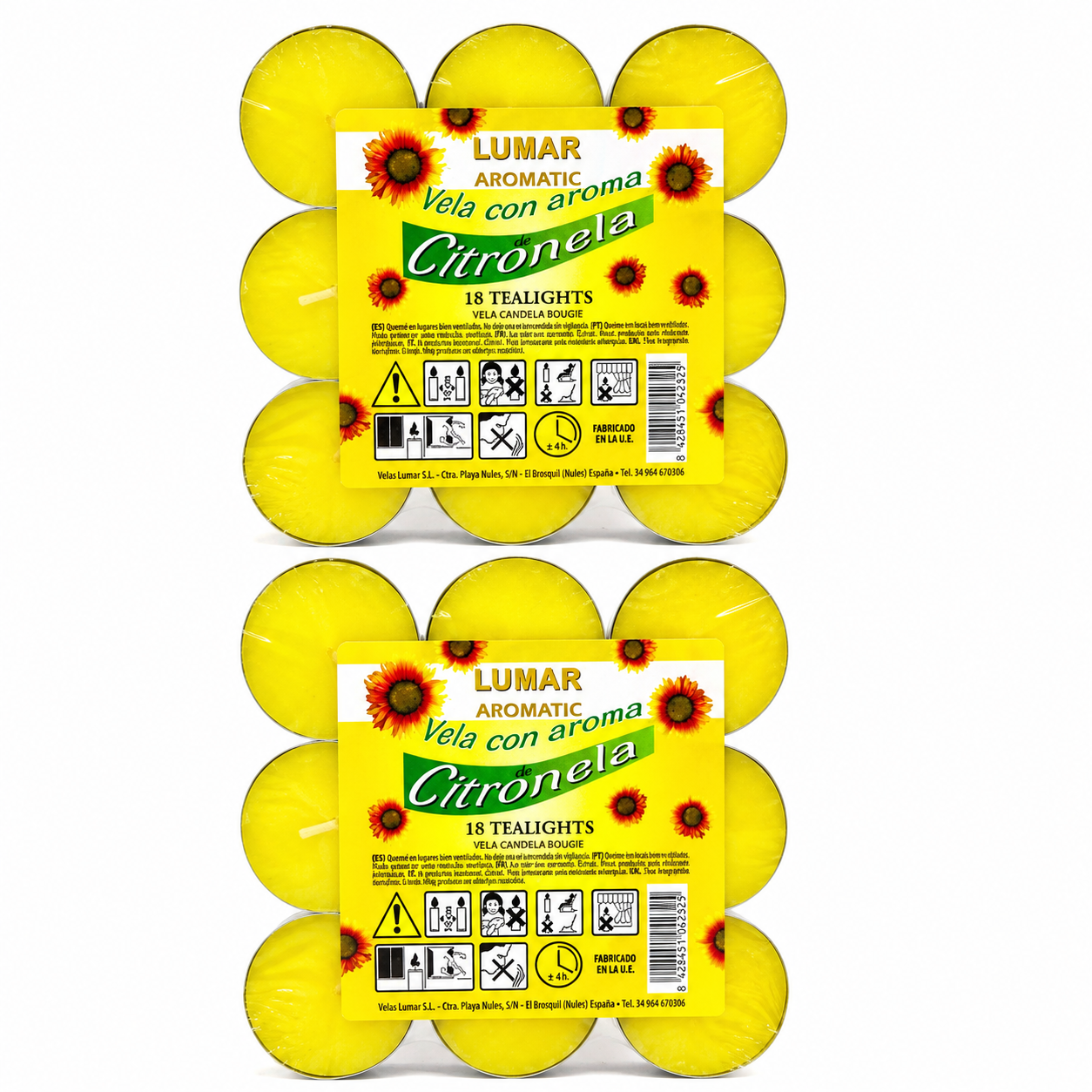 Lumar Citronela – Velas Antimosquitos para Exterior, Jardín, Terraza y Balcón | Protección Natural contra Mosquitos para Verano - Citronela Flotante (36 Unidades)