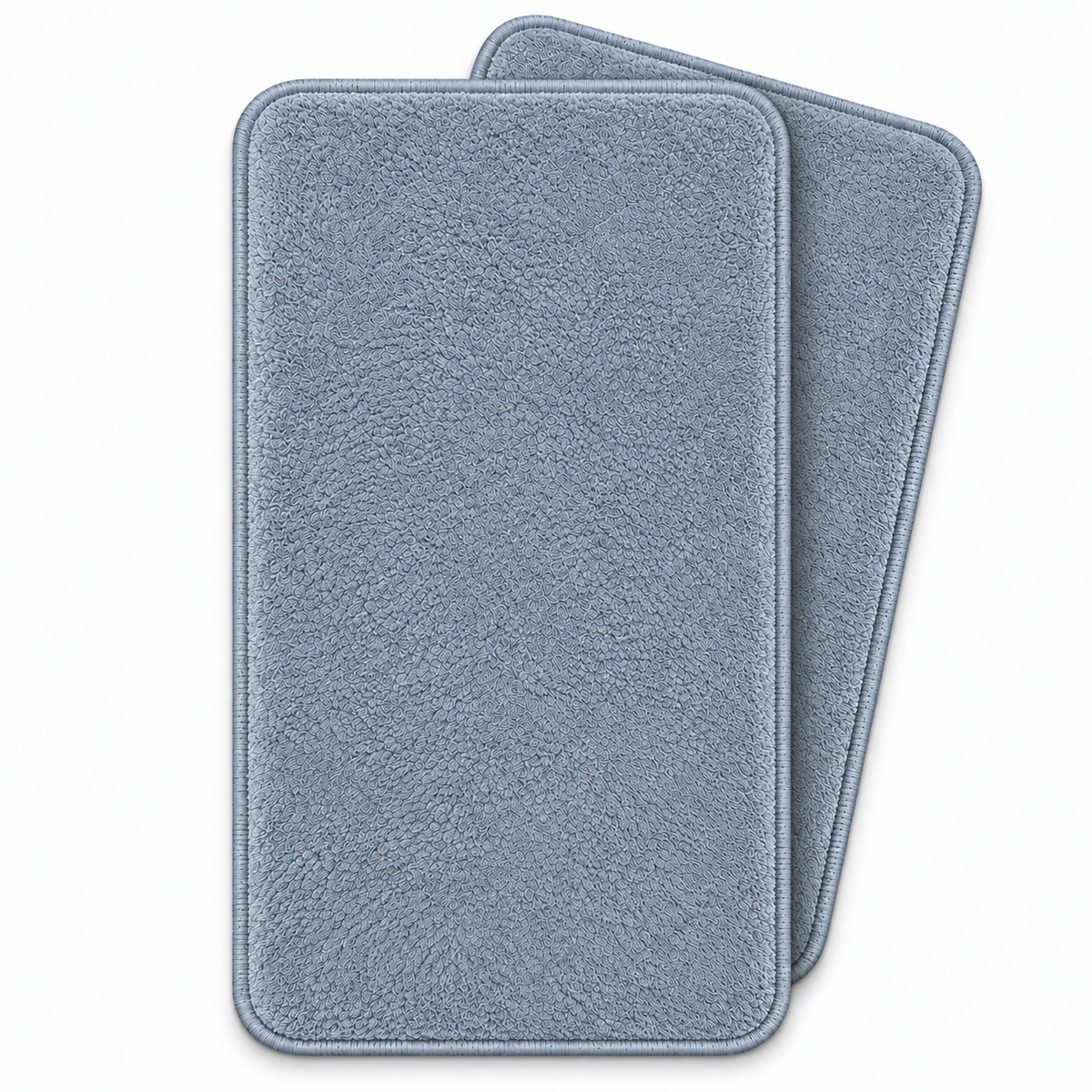 Home Universal® 2 Alfombras de Baño Absorbentes y Antideslizantes, Alfombrillas Suaves con Base de Goma, Lavables a Máquina, para Ducha, Bañera y Lavabo (Azul Claro, 45 x 75 cm (Rectangular))