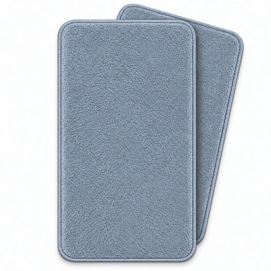 Home Universal® 2 Alfombras de Baño Absorbentes y Antideslizantes, Alfombrillas Suaves con Base de Goma, Lavables a Máquina, para Ducha, Bañera y Lavabo (Azul Claro, 45 x 75 cm (Rectangular))