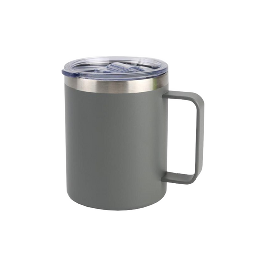 Home Universal® Taza Térmica 400 ml de Acero Inoxidable con Tapa – Vaso Termo Reutilizable para Café y Té, Mantiene Bebidas Calientes y Frías (Gris)