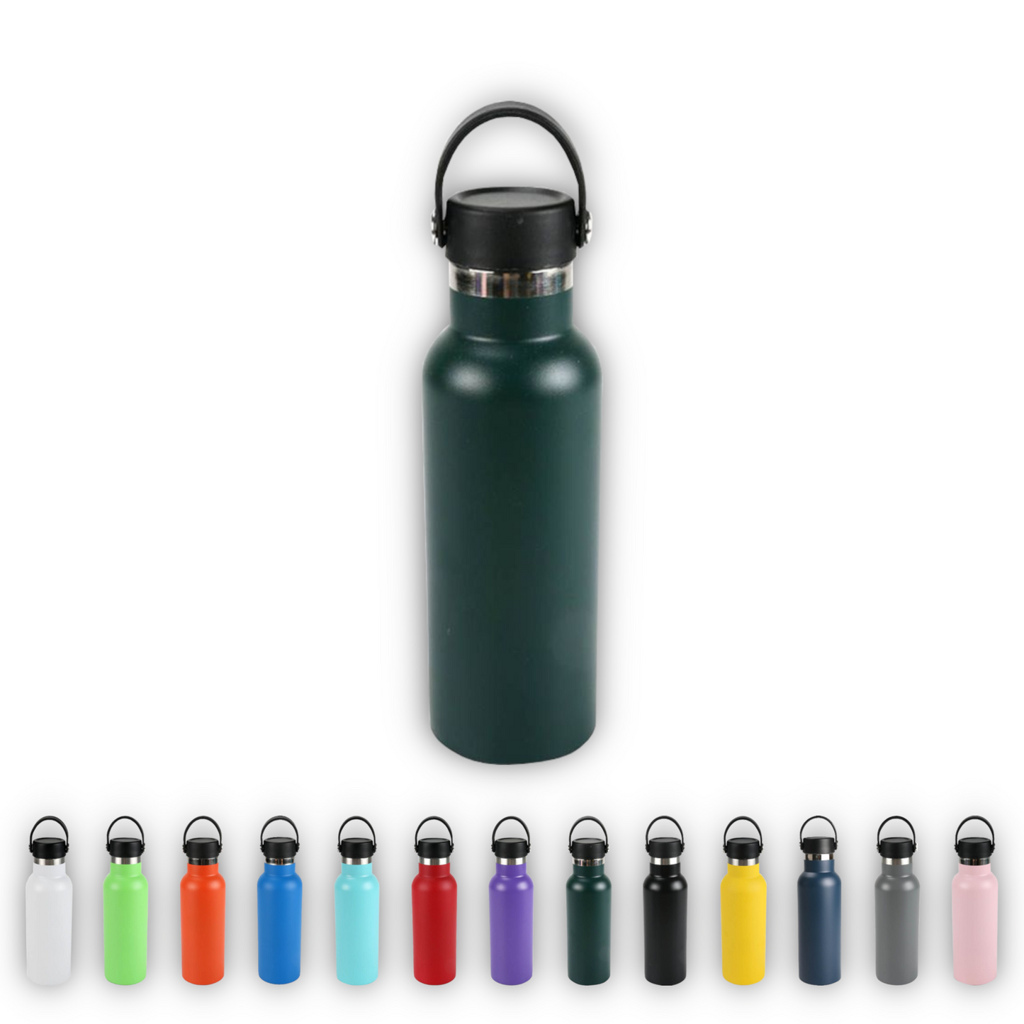 Home Universal® Botella Térmica 500ml de Acero Inoxidable | 12h y Frías 24h | Doble Pared | Mantiene Frío y Caliente por Horas | Antiderrames, Ligera e Ideal para Deporte, Oficina y Viajes - (Verde Oscuro)
